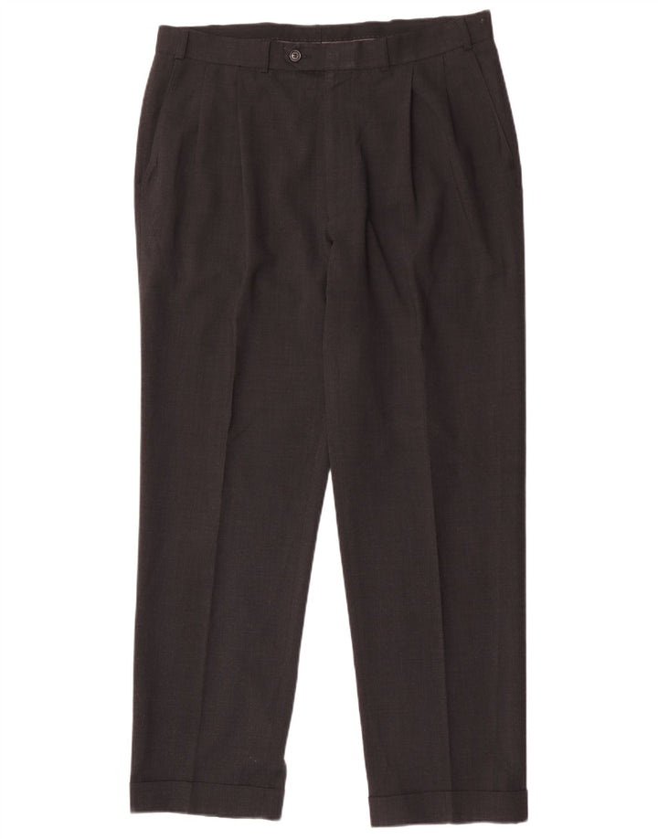 Pantaloni de costum pentru bărbați Marks & Spencer L36 L31 poliester gri