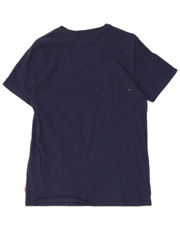 Tricou grafic pentru bărbați Levi's Top mediu din bumbac bleumarin