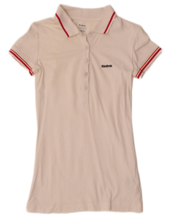 Tricou polo REEBOK pentru femei UK 4 XS Bumbac alb