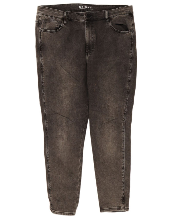 Marks & Spencer Blugi skinny scurti pentru femei UK 16 Large W36 L24 Gri Bumbac