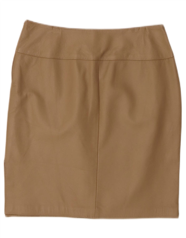 VINTAGE Womens Leather Skirt W30 Medium Beige Leather Vintage Vintage and Second-Hand Vintage from Messina Hembry 