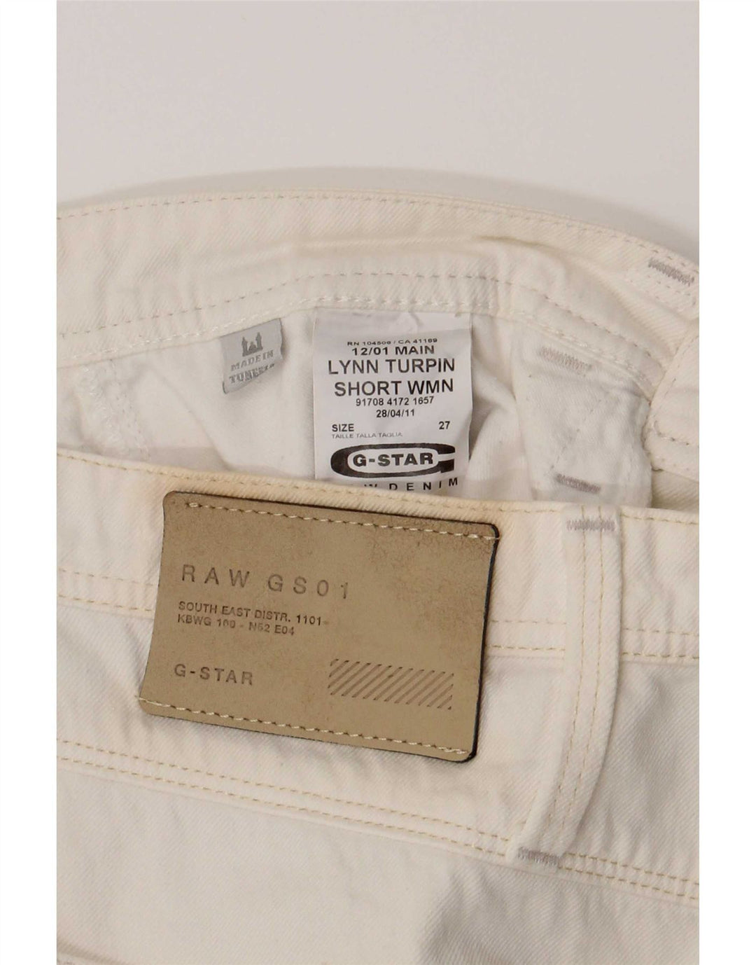 Pantaloni scurti din denim pentru femei G-Star W27 Small Bumbac alb
