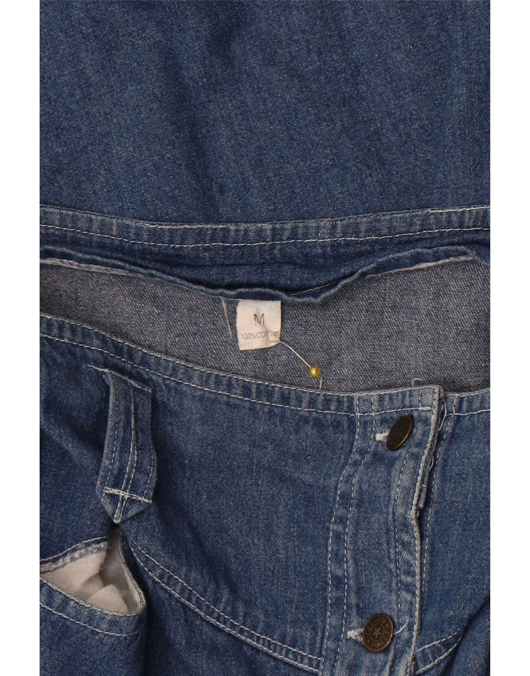Fusta Midi Denim Vintage pentru Damă Mediu W28 Bumbac Albastru