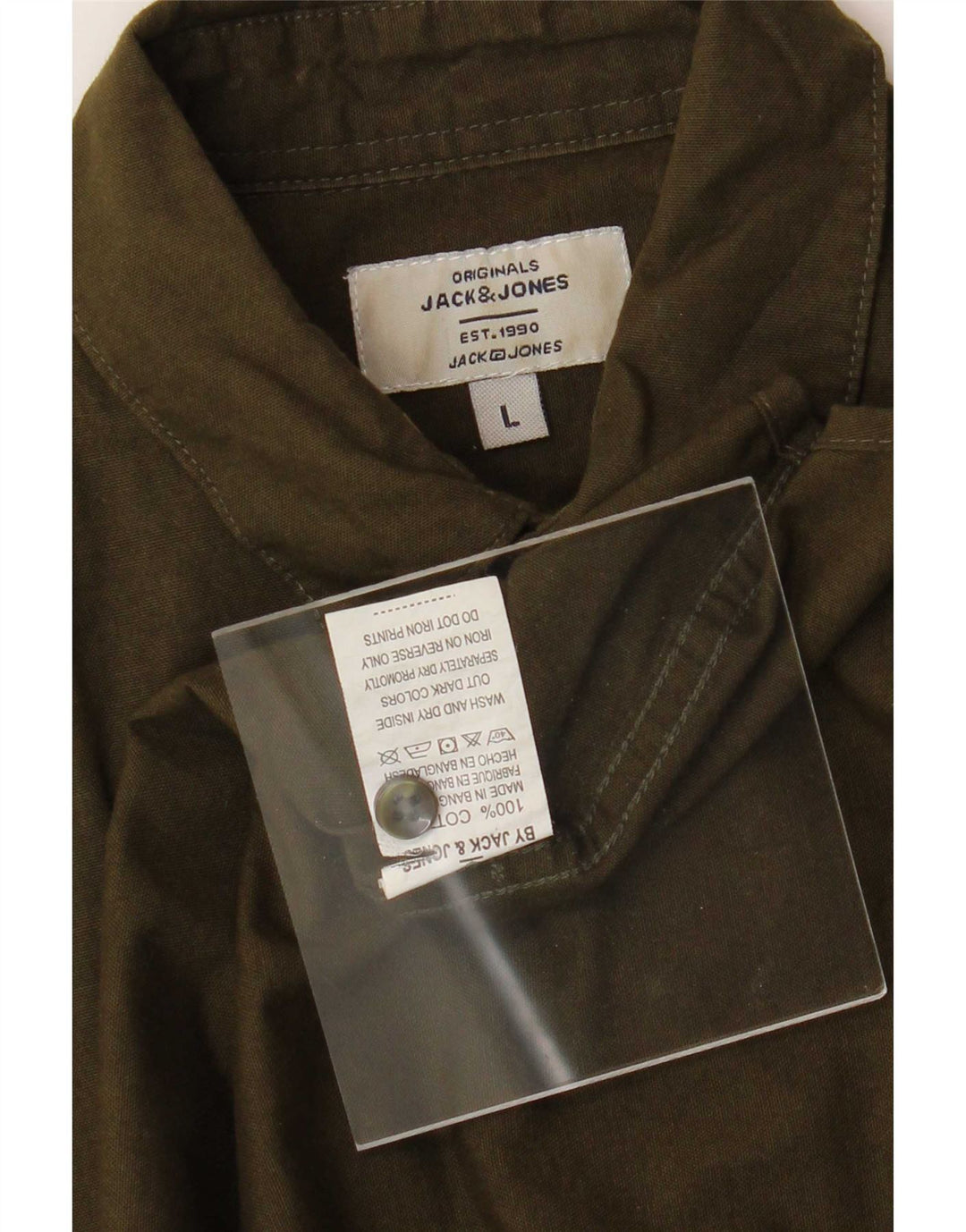 Cămașă Jack & Jones pentru bărbați, bumbac kaki mare