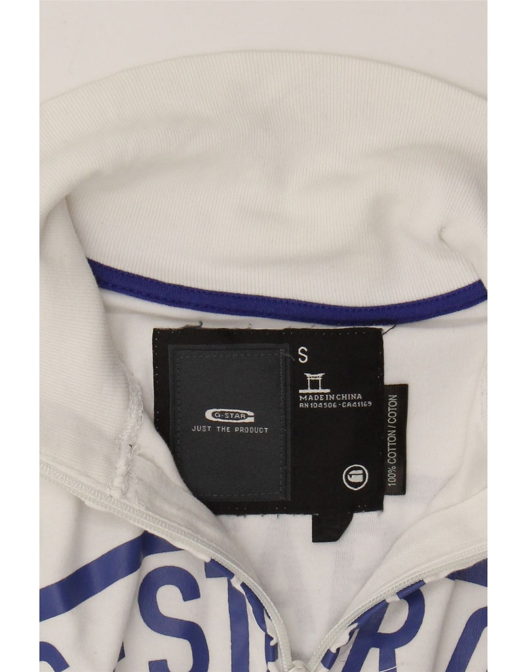 Jachetă de top pentru trening G-STAR pentru femei, UK 10, bumbac alb mic