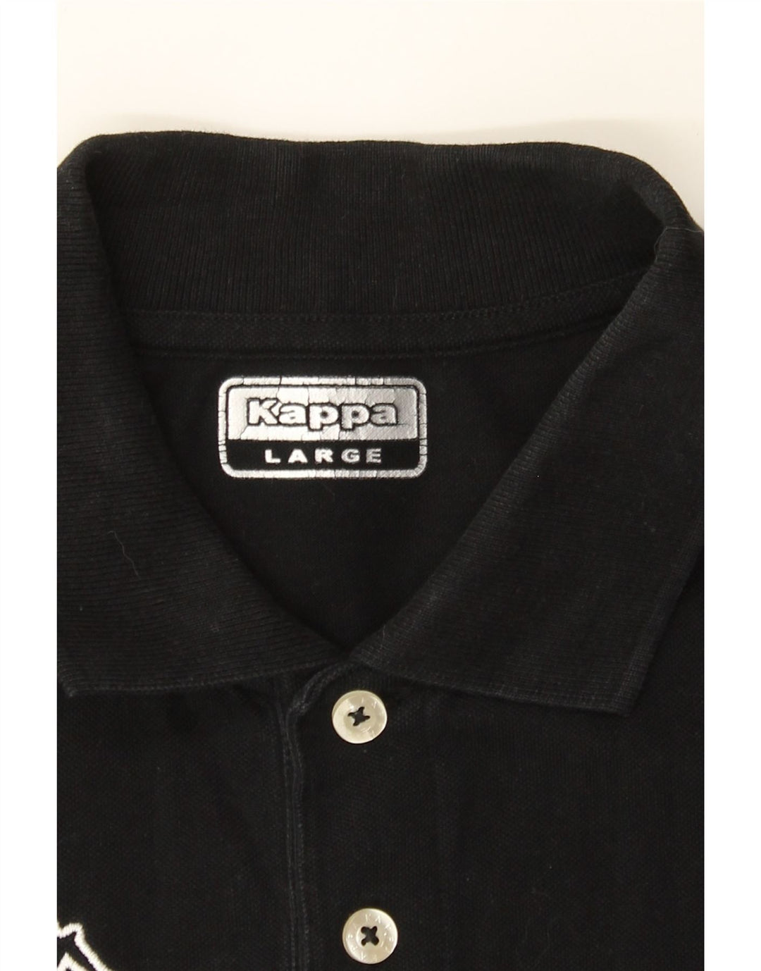 KAPPA Mens Polo Shirt Large Black Cotton Vintage Kappa and Second-Hand Kappa from Messina Hembry 