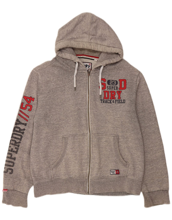 Pulover pentru bărbați Superdry Graphic Zip Hoodie 3XL, bumbac cu pete gri