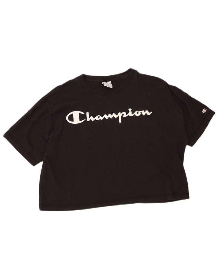 Tricou cu grafic supradimensionat pentru femei Champion UK 14 Medium Black