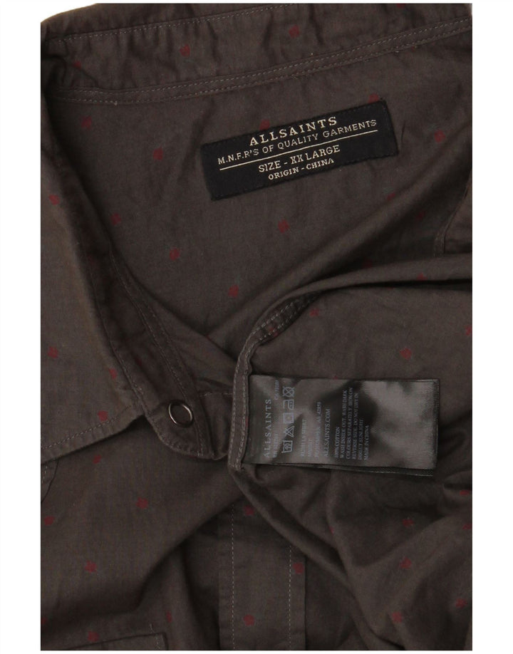 Cămașă pentru bărbați All Saints 2XL bumbac cu pete gri