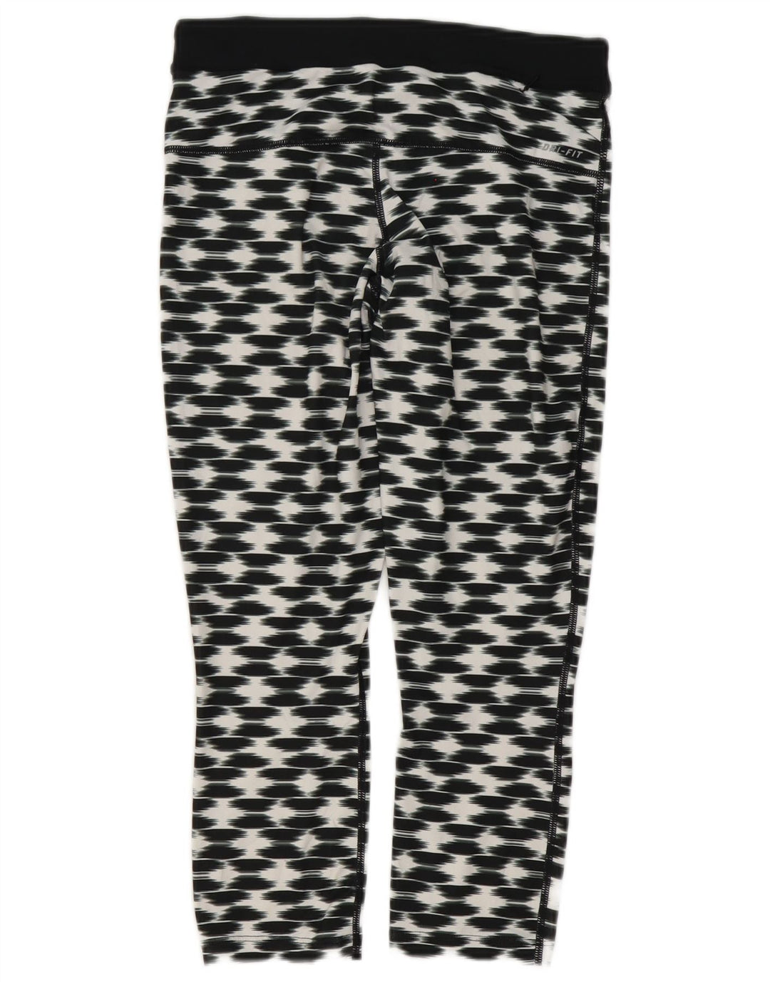 Leggings capri Nike Dri Fit pentru femei UK 10 Small Black Geometric
