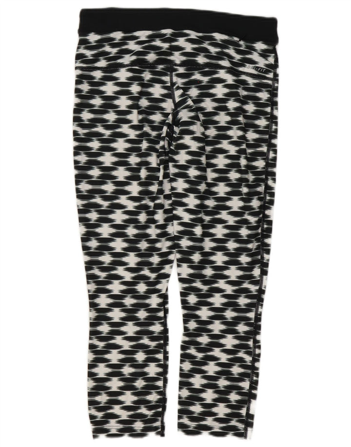 Leggings capri Nike Dri Fit pentru femei UK 10 Small Black Geometric