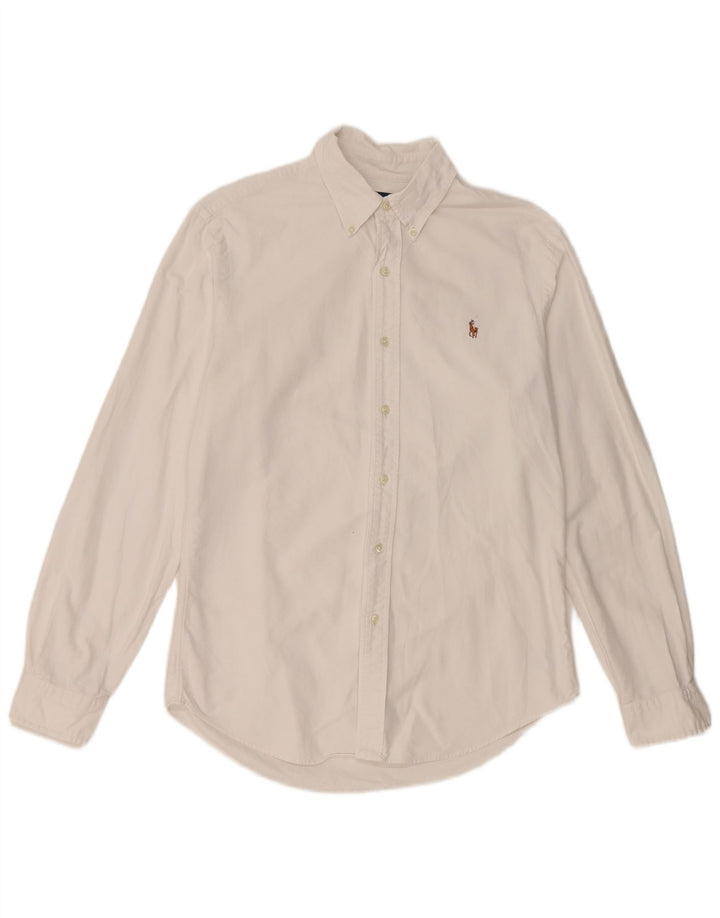 Cămașă pentru bărbați Ralph Lauren slim fit, bumbac alb mediu