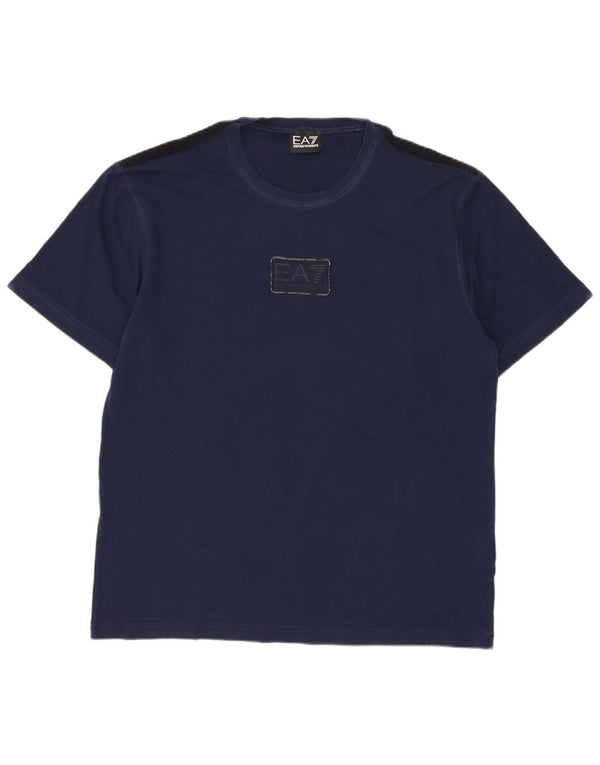 Tricou cu grafic pentru femei Emporio Armani Top UK 16 Mare Bumbac bleumarin