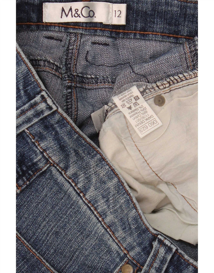Pantaloni scurti din denim pentru femei M&Co UK 12 Medium W32 Bumbac albastru