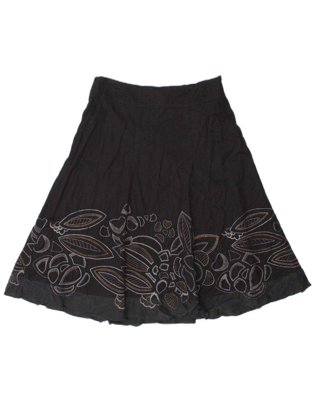 MONSOON Fustă A-Line pentru femei cu model abstract, UK 10 Small W30 Bumbac negru