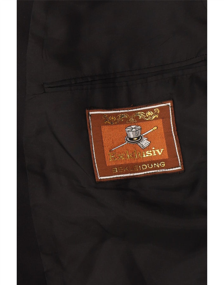 VINTAGE Mens 1 Button Blazer Jacket UK 36 Small Black Wool Vintage Vintage and Second-Hand Vintage from Messina Hembry 