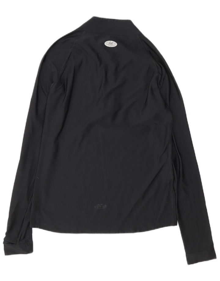 Top de trening UNDER ARMOUR pentru femei, cu fermoar și gât, cu pulover, UK 10, negru