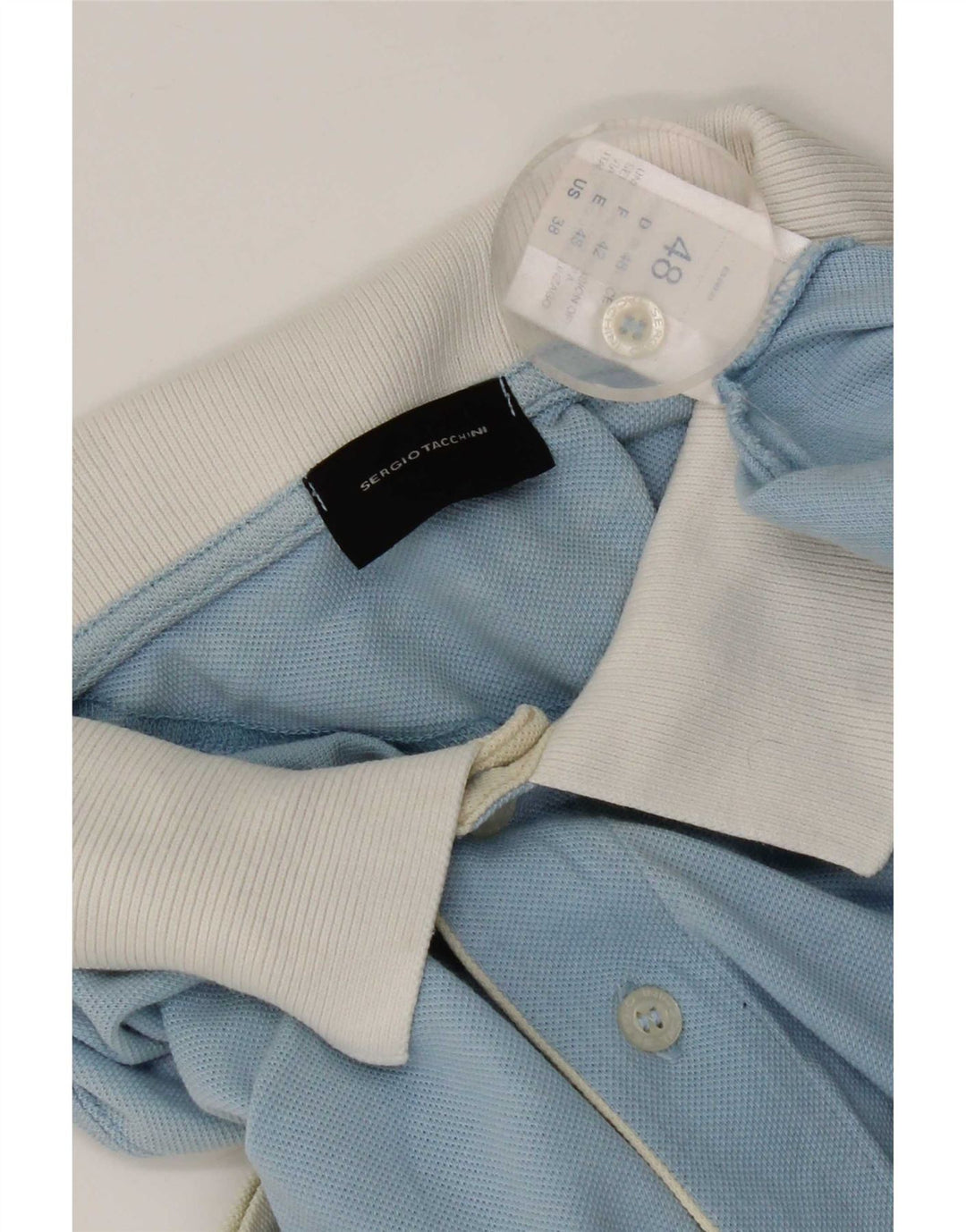 Cămașă polo Sergio Tacchini pentru bărbați IT 48, albastru mediu, bumbac color bloc