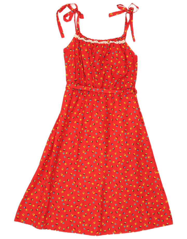 Rochie de damă vintage cu model abstract IT 44 roșu mediu