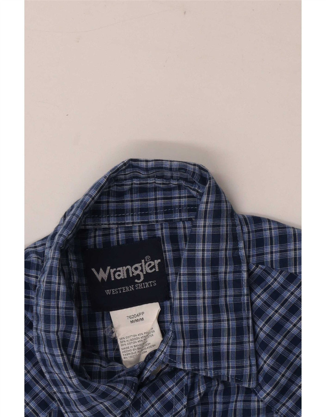 Cămașă cu mânecă scurtă pentru bărbați Wrangler, bumbac cu carouri, albastru bleumarin mediu