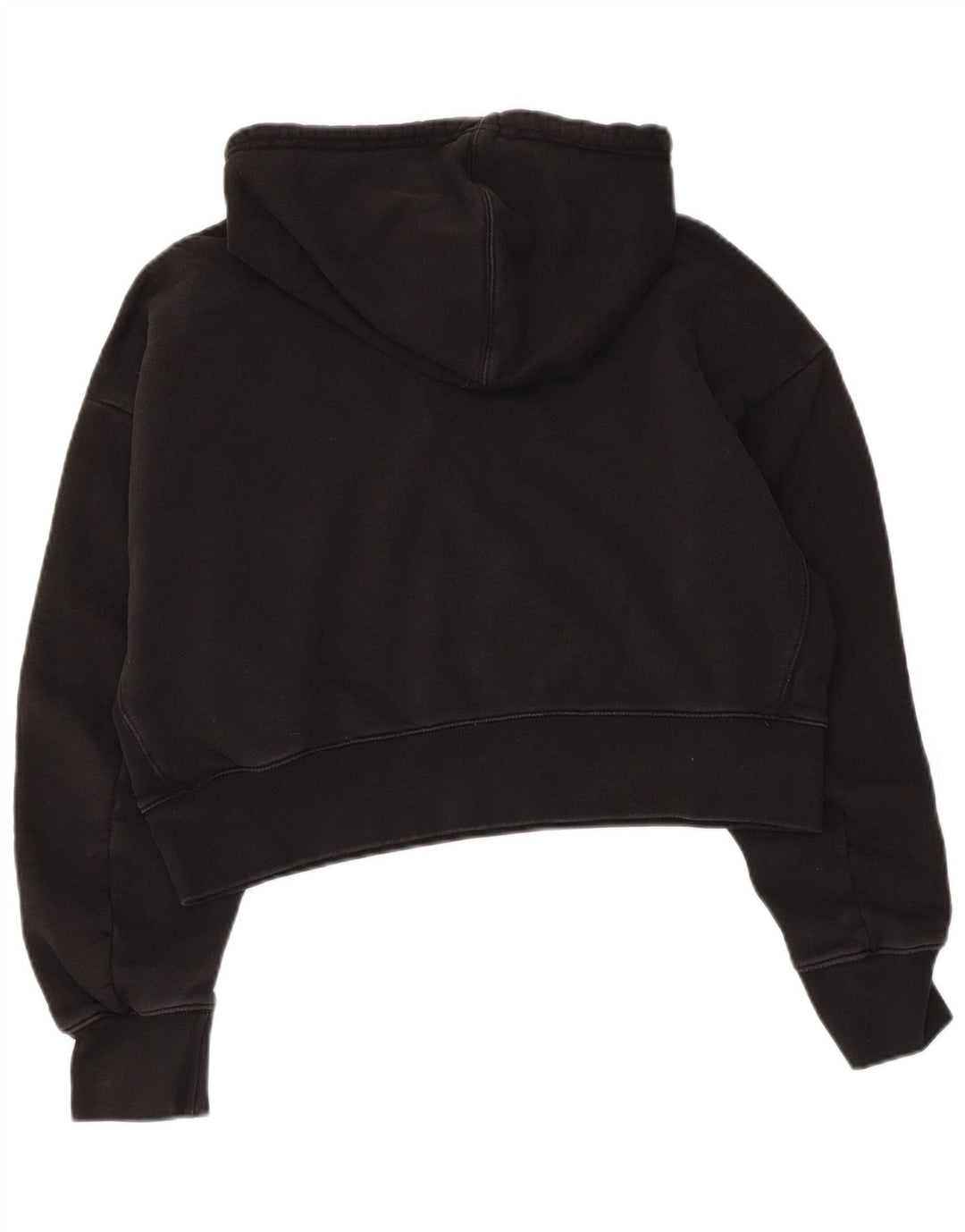 Jumper ADIDAS Crop Oversized Hoodie pentru femei UK 10 Small Black Bumbac