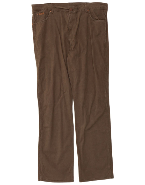 Pantaloni casual drepti pentru bărbați Wrangler W40 L33 Bej Herringbone
