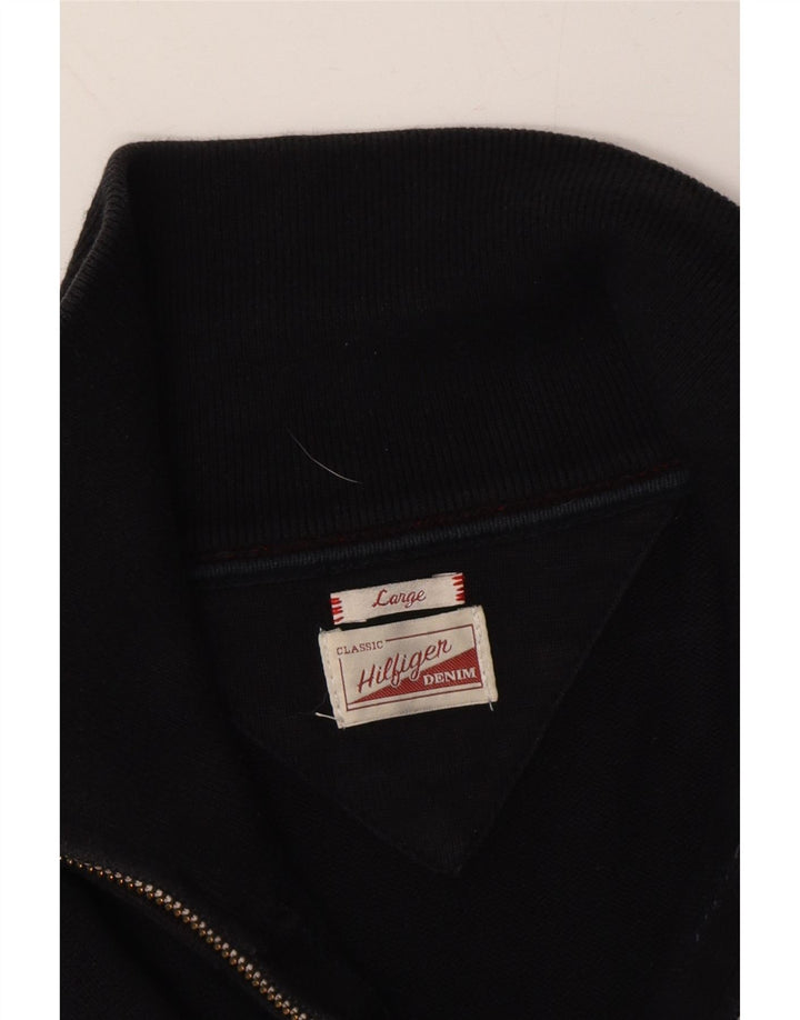 TOMMY HILFIGER Mens Cardigan Sweater Large Navy Blue Vintage Tommy Hilfiger and Second-Hand Tommy Hilfiger from Messina Hembry 