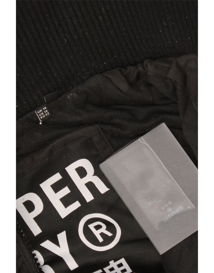 Jachetă de vânt cu glugă Superdry pentru femei UK 14 Poliester negru mare