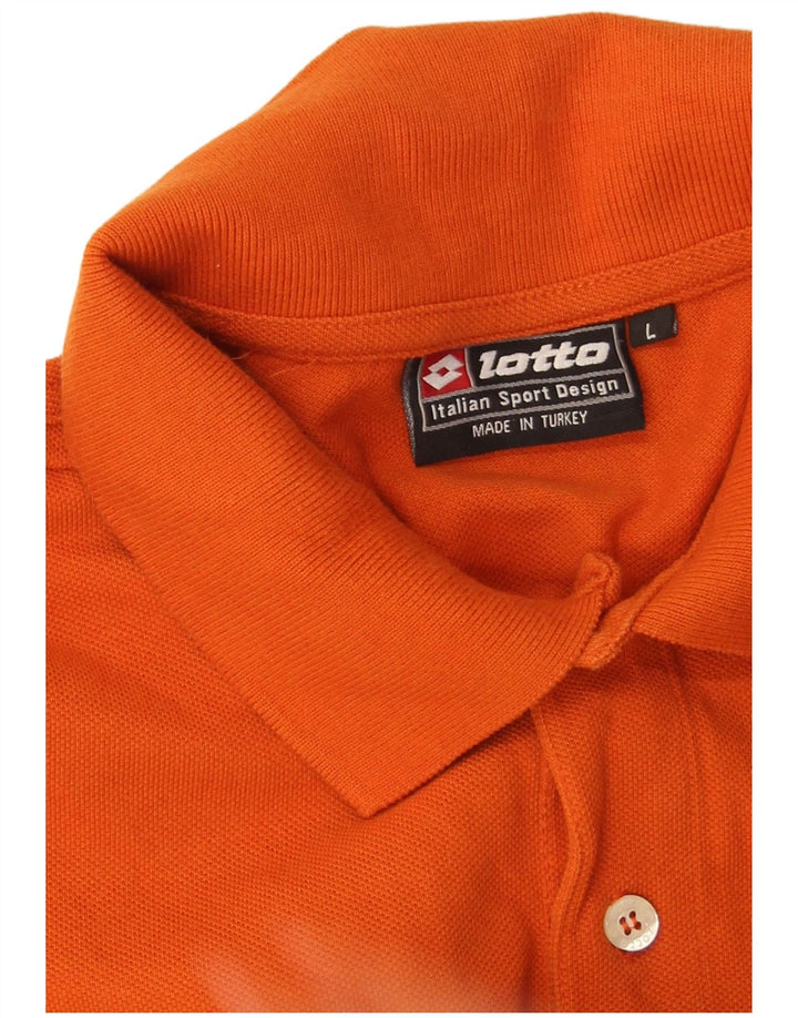 Tricou polo pentru bărbați Lotto, bumbac portocaliu mare