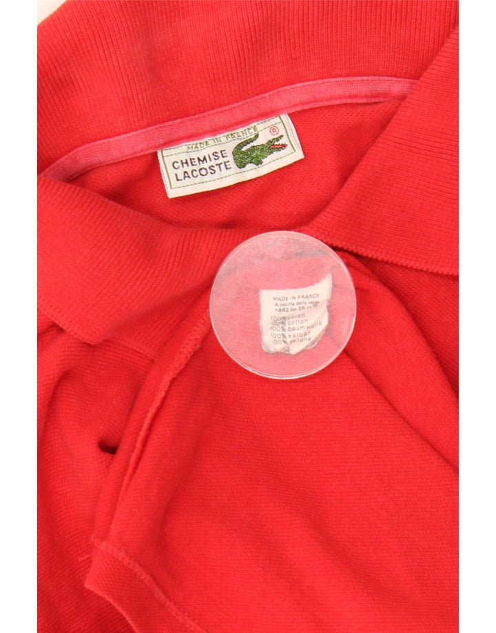 Tricou polo pentru bărbați Lacoste cu mânecă lungă, mărime 4, bumbac roșu mediu