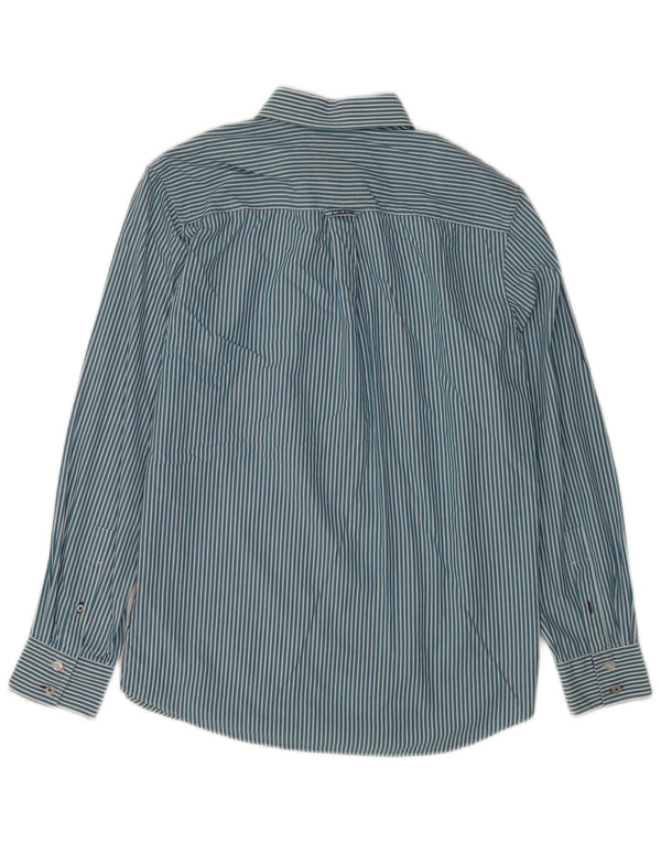 Crew Clothing Cămașă pentru bărbați, cu tăiere clasică, albastru mediu, bumbac cu dungi