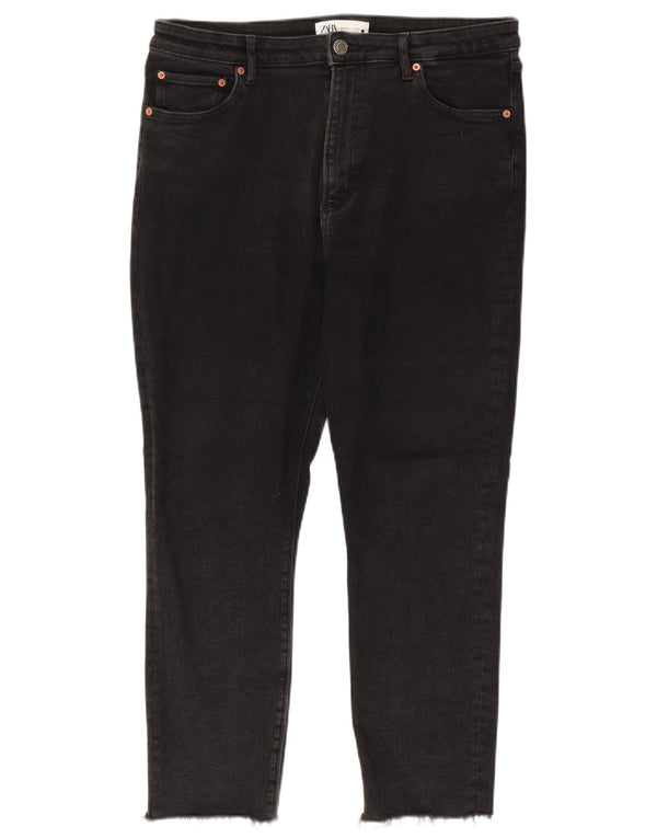 Blugi Skinny Crop pentru Damă Zara EU 44 XL W34 L26 Negri