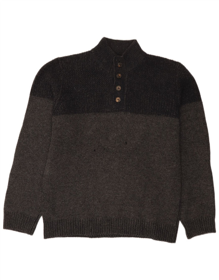 Pulover Massimo Dutti pentru bărbați, cu gât cu nasturi, XL, pete gri
