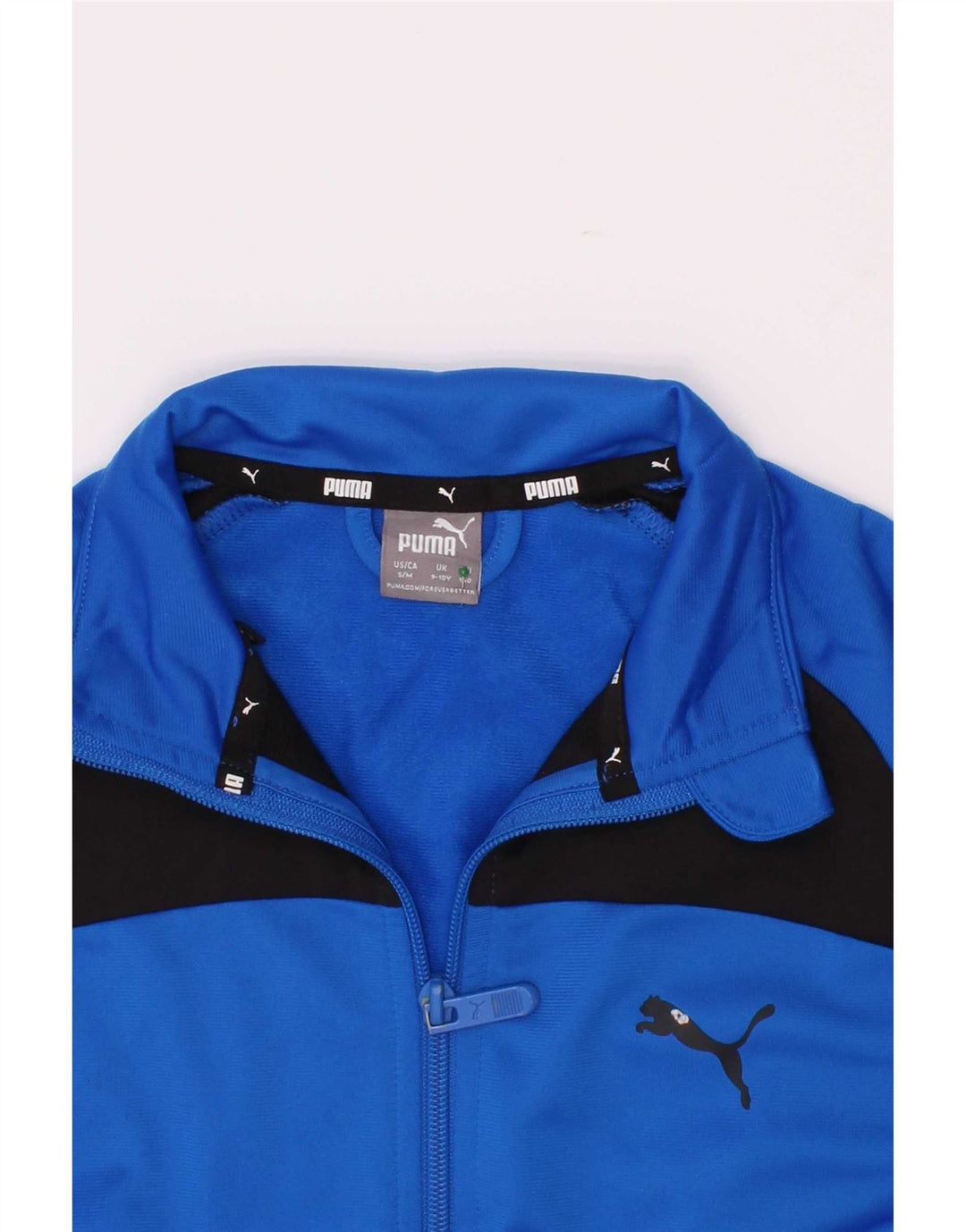 Jachetă de trening Puma pentru băieți 9-10 ani, albastru, poliester color bloc