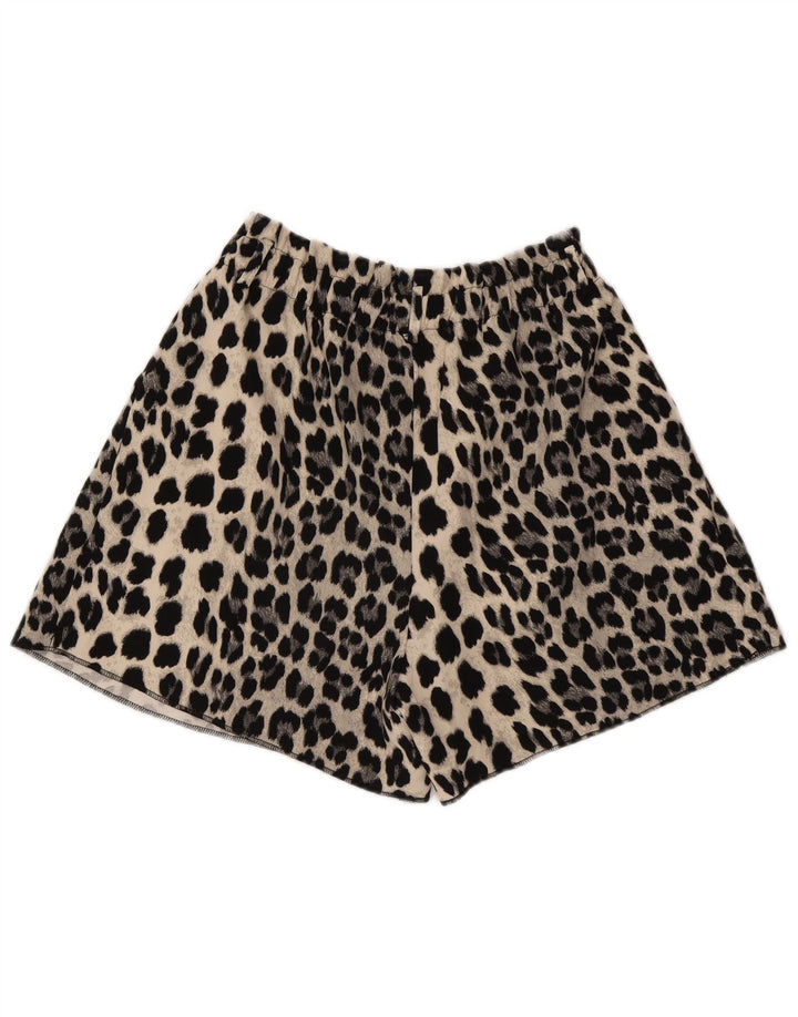 Pantaloni scurți Zara pentru femei, mari W32, gri, poliester cu imprimeu animal