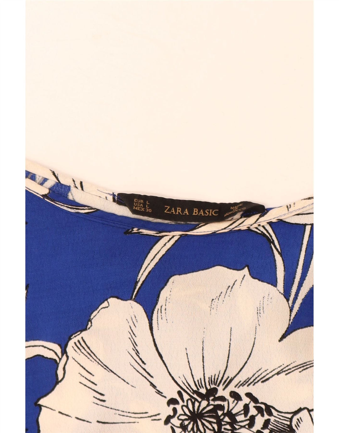 Bluză supradimensionată pentru femei ZARA UK 16, mare, albastră, florală