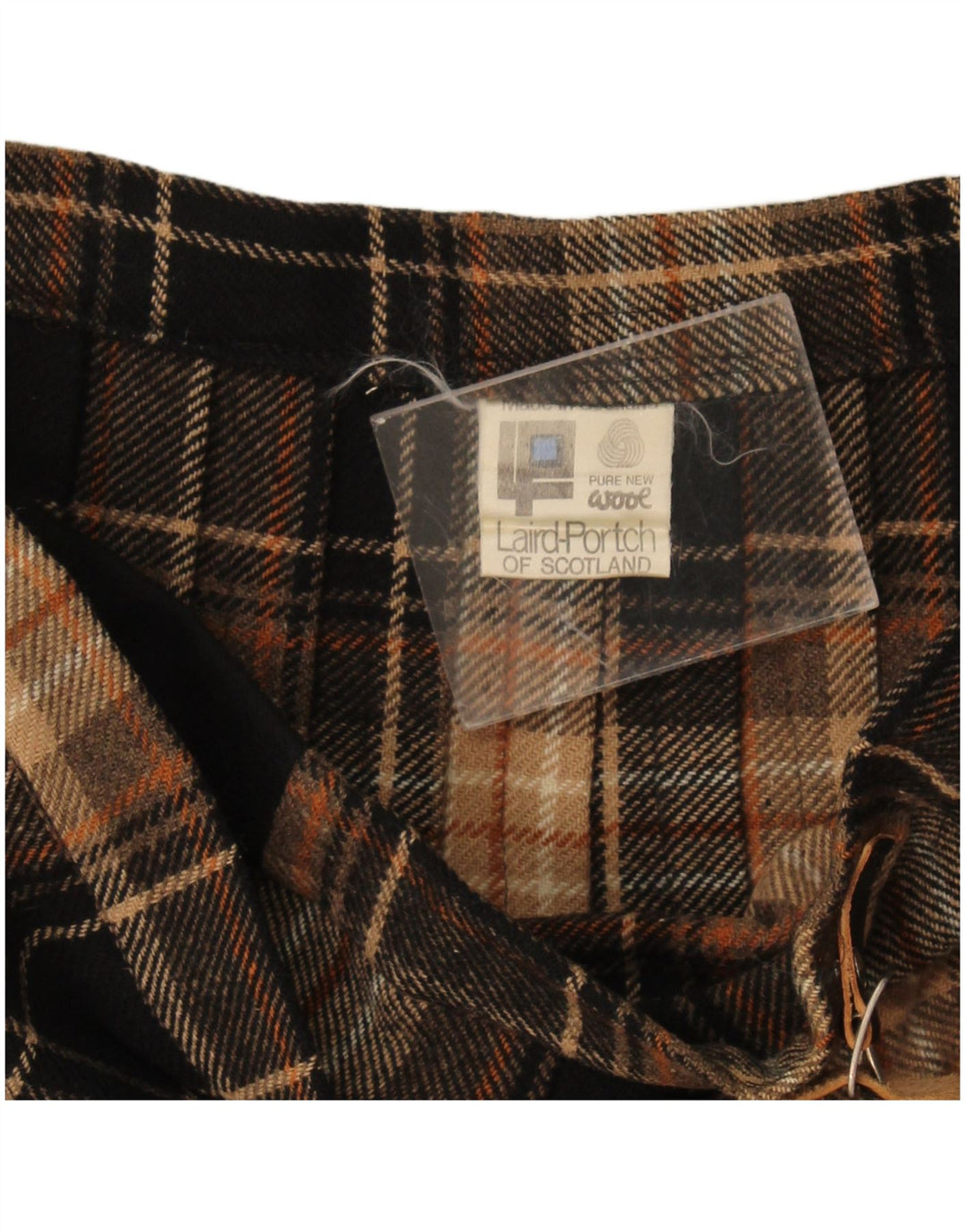 Fusta Wrap pentru femei Vintage W32 Lână mare cu carouri maro