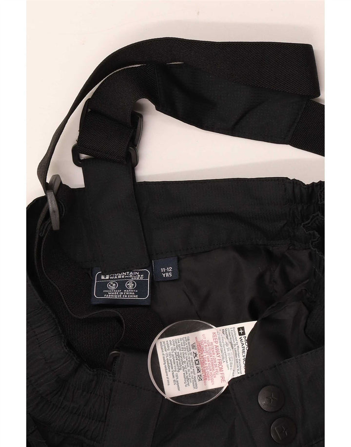 Mountain Warehouse Băieți Salopete Pantaloni Schi 11-12 Ani Poliester Negru
