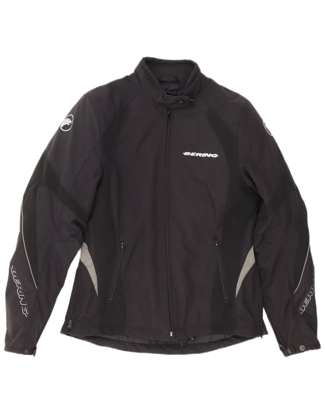 Jachetă BERING pentru femei Graphic Racer UK 14 Medium Black Colorblock Nylon
