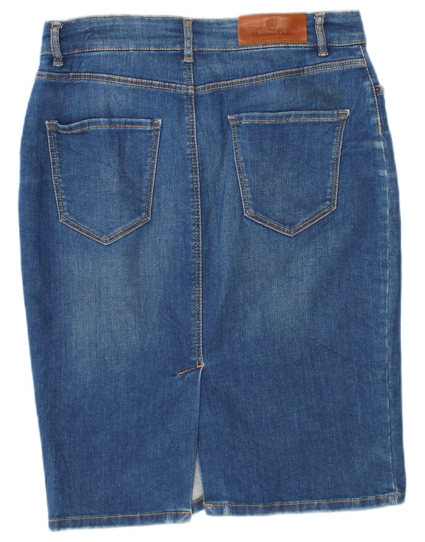 Fusta Denim Massimo Dutti Femei EU 38 Small W28 Albastru