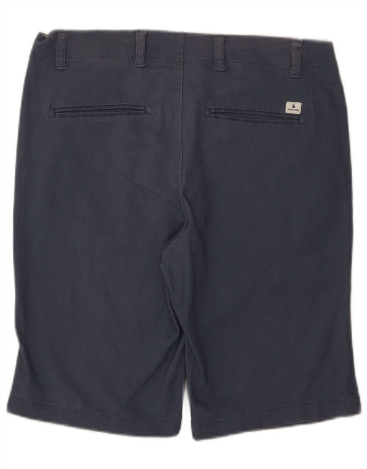 Jack & Jones Mens Chino Shorts Medium W32 Navy Blue Cotton