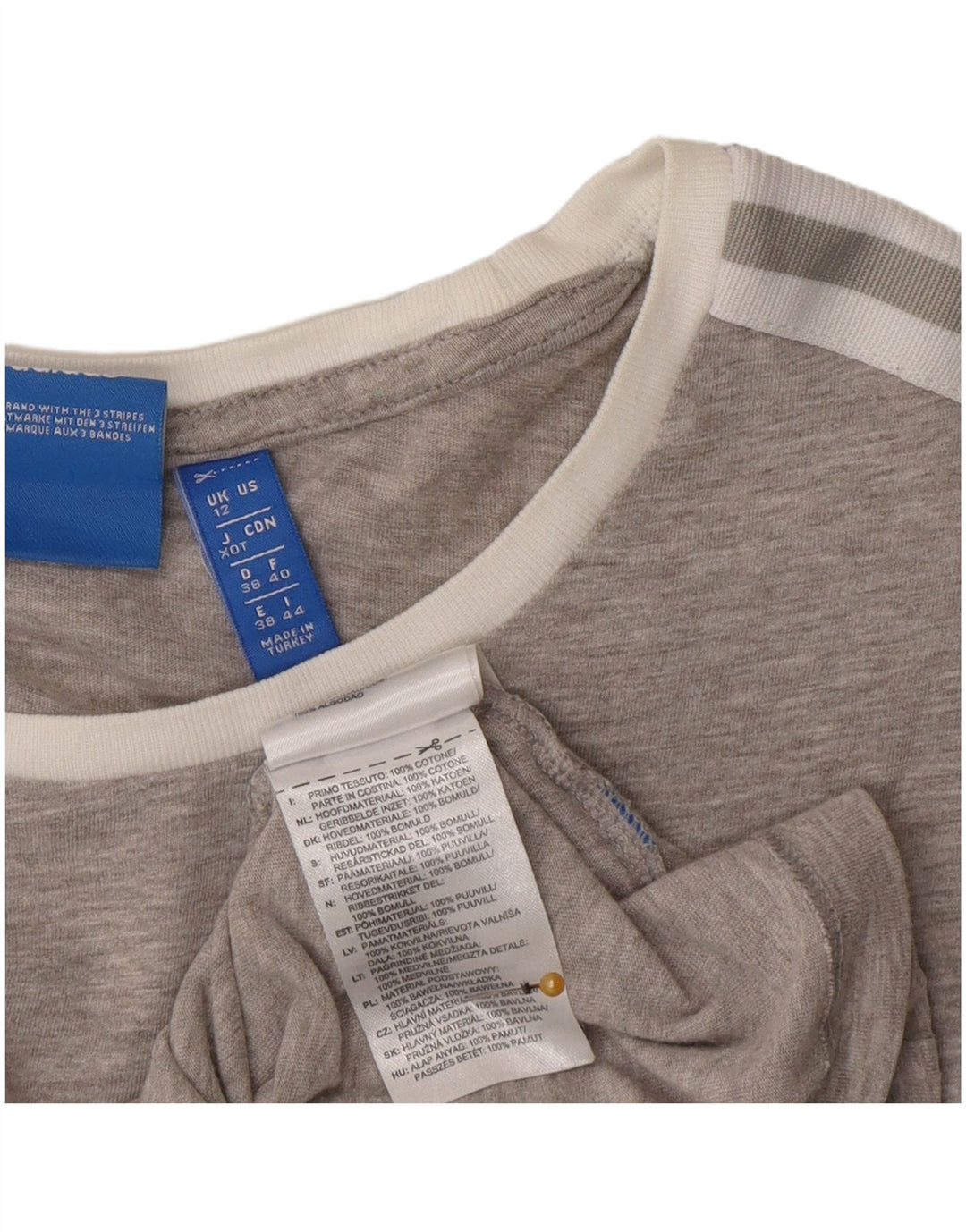Tricou Adidas pentru femei Top UK 12 Medium Gri Bumbac