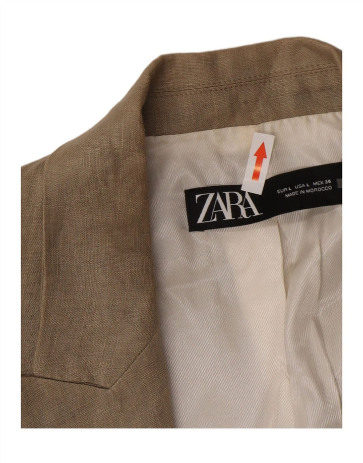 Blazer deschis pentru femei Zara UK 16, mare, bej, in