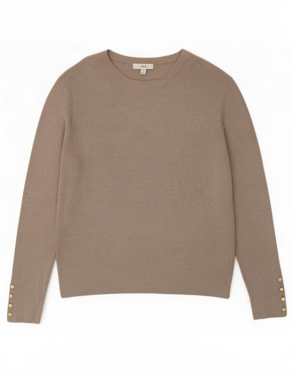 Pulover pentru femei Marks & Spencer cu decolteu barcă UK 20 2XL maro viscoză
