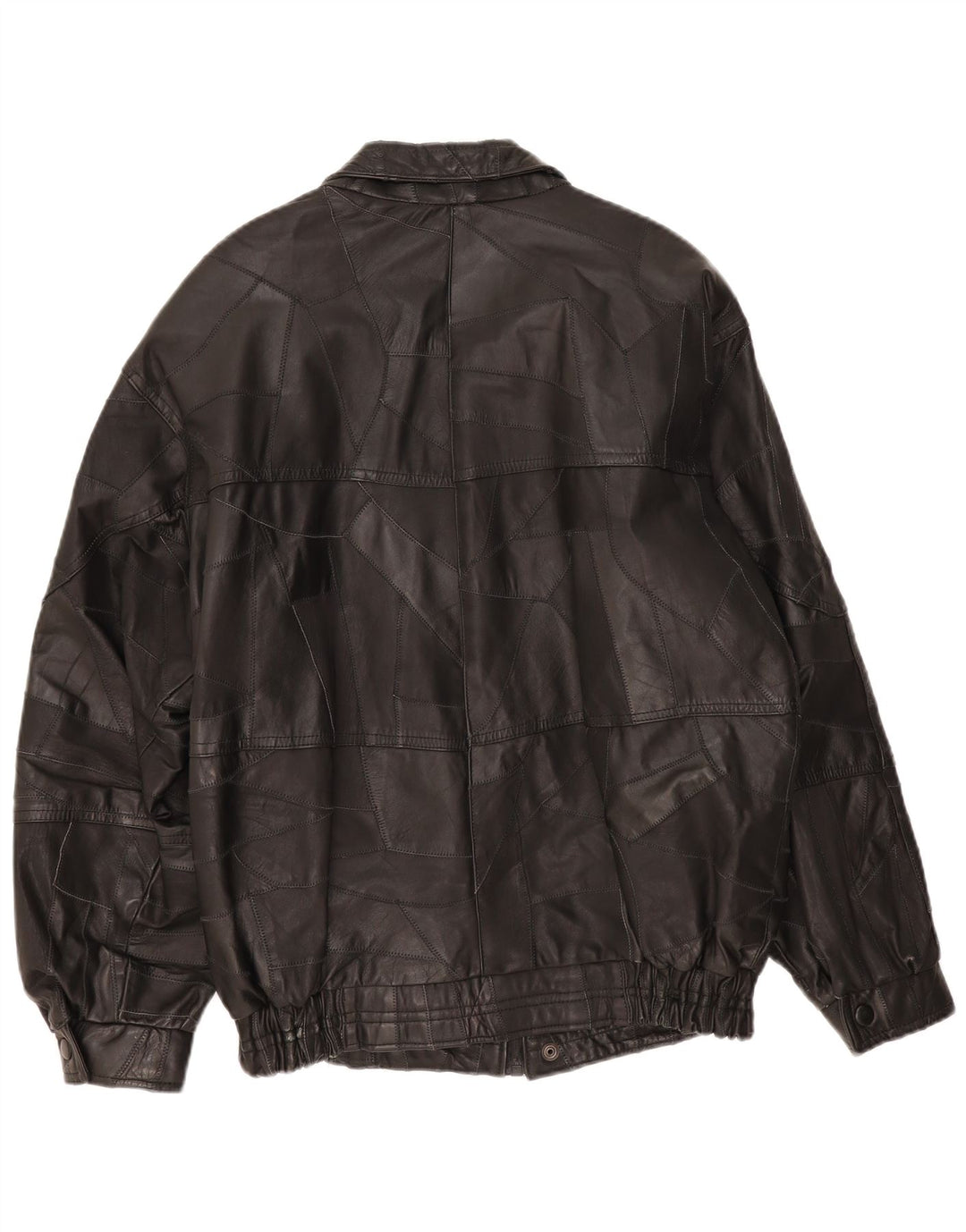 Jachetă de piele vintage pentru bărbați UK 40 mare, negru, mozaic