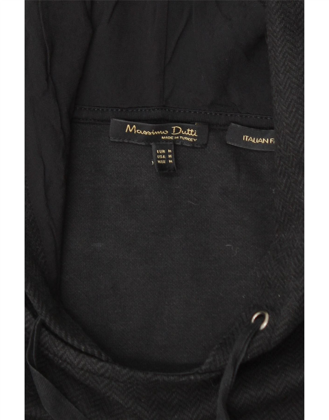 MASSIMO DUTTI Pulover cu glugă pentru femei UK 14 Medium Black Chevron