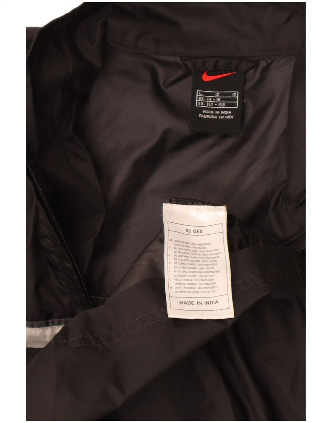 Jachetă de ploaie Nike pentru băieți 14-15 ani, mare, negru, poliester color bloc