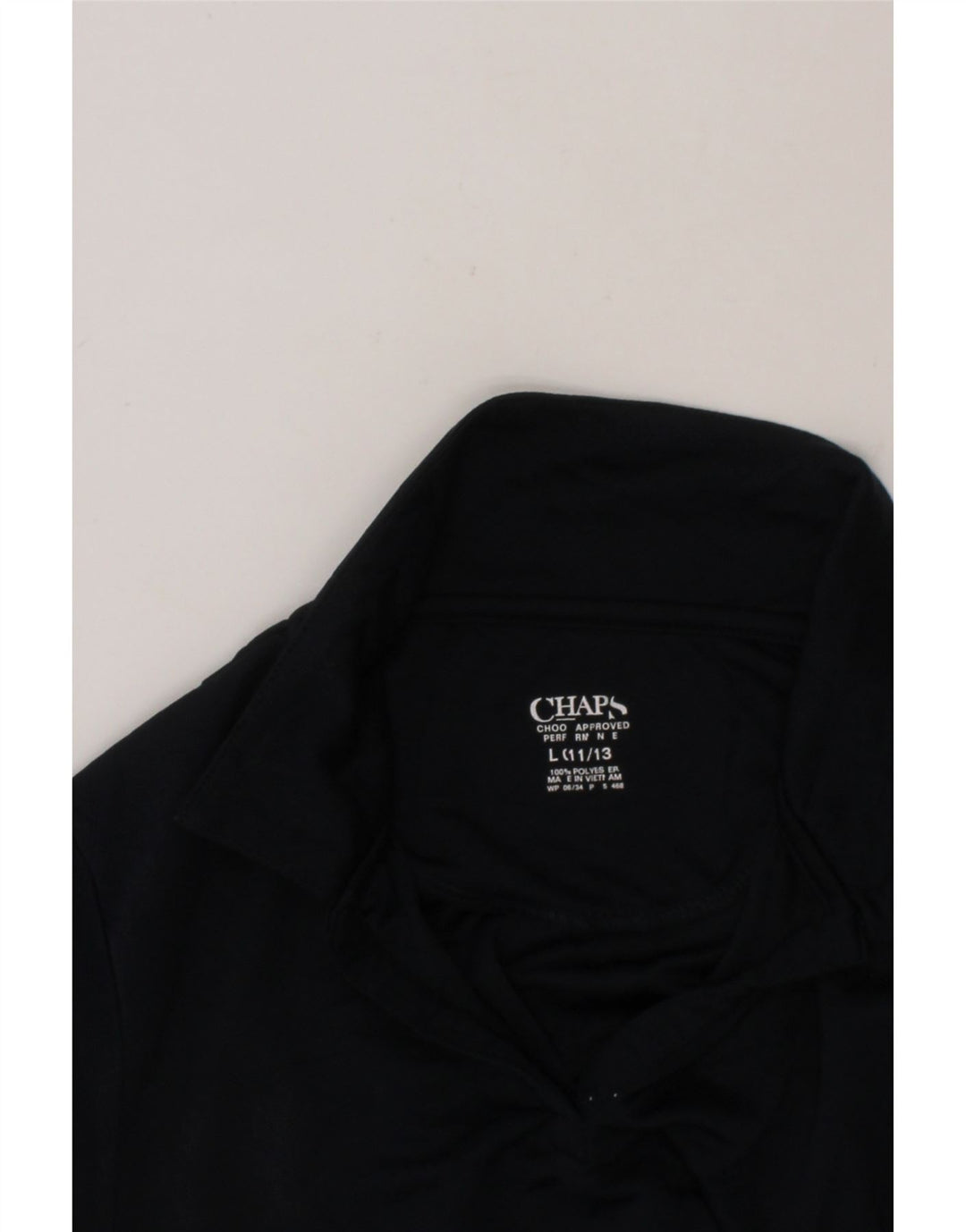 CHAPS Girls Polo Shirt 11-12 Years Large Navy Blue Polyester Vintage Chaps and Second-Hand Chaps from Messina Hembry 