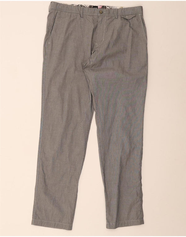 Pantaloni chino Hugo Boss pentru bărbați, cu tăiere obișnuită, IT 52 XL W38 L32, gri cu dungi