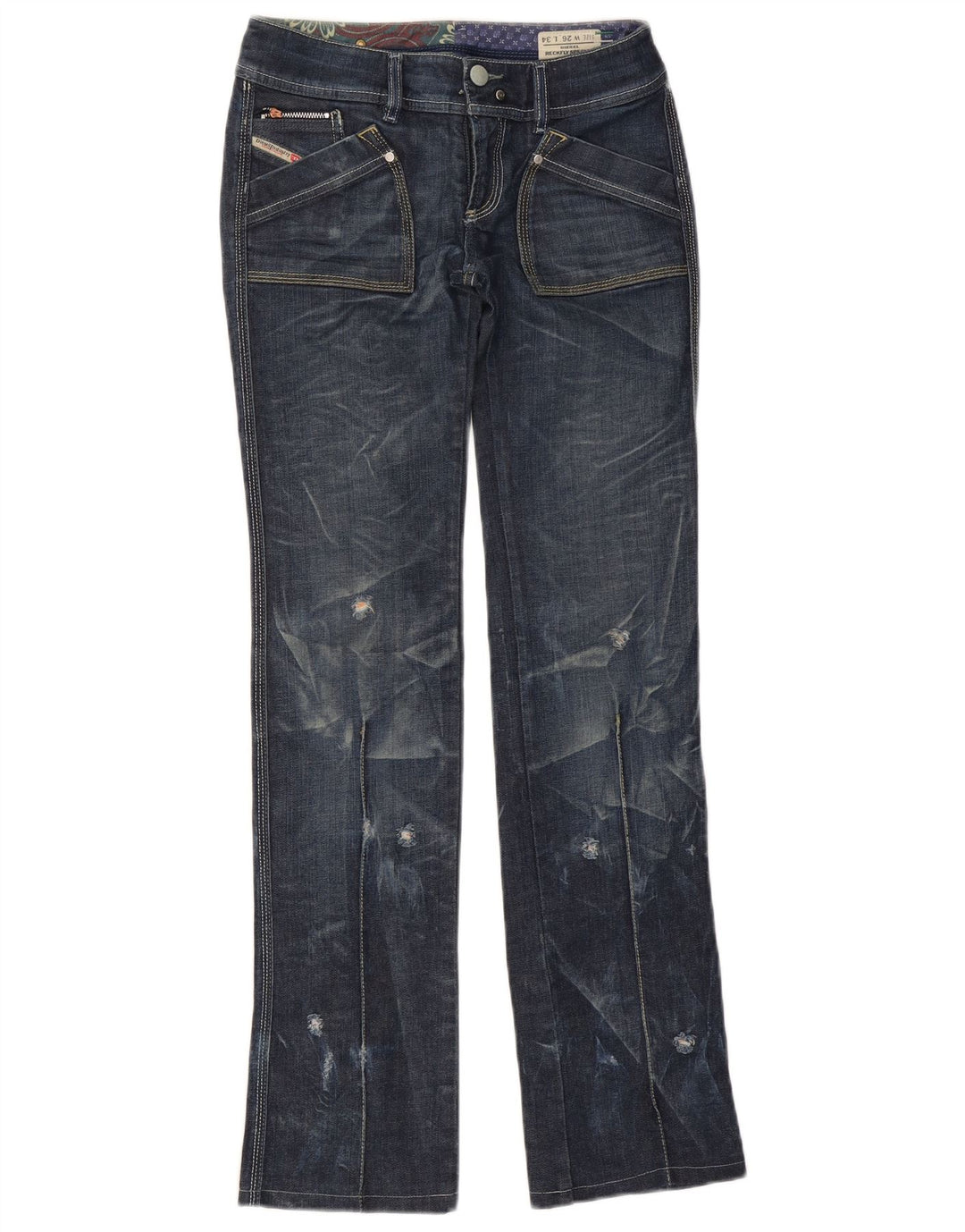 Blugi DIESEL Reckfly Bootcut pentru femei W26 L32 bumbac bleumarin